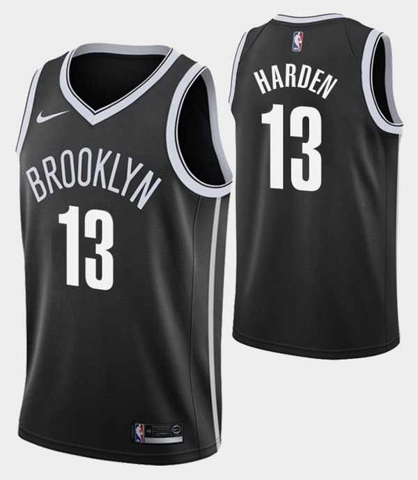 Men's Brooklyn Nets #13 James Harden Black NBA Icon Edition Swingman Stitched Jersey